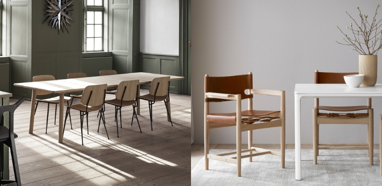 soborg dining chair and spanish dining chair fredericia - danish design co singapore
