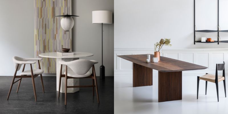 epic dining table by gubi and ten table by dk3 - danish design co singapore