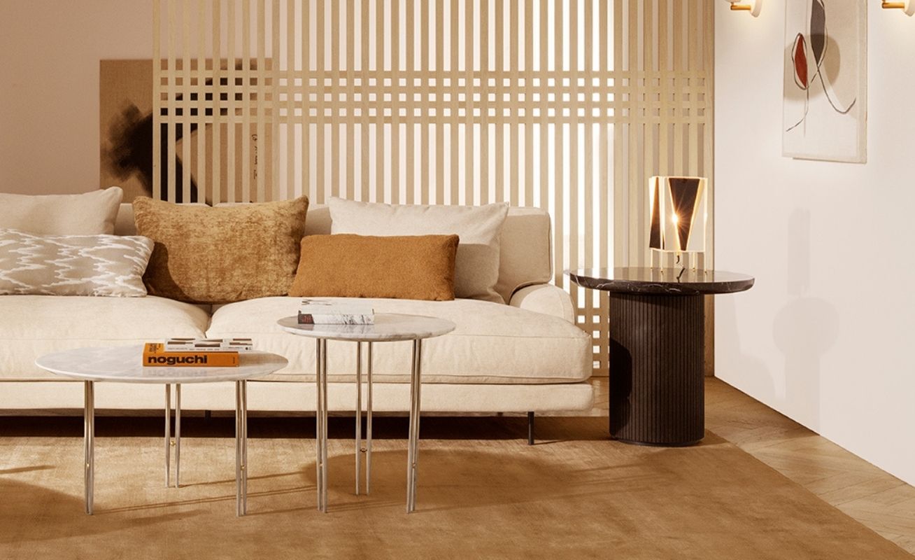 IOI Coffee Table White Carrara Marble and Chrome Legs - Danish Design Co Singapore