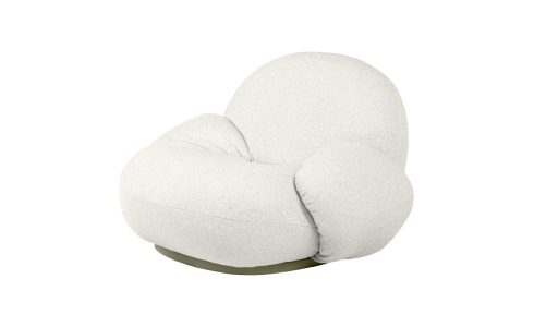 Gubi Pacha Outdoor Lounge Chair with armrests with swivel base